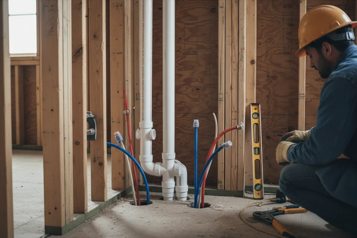 Drain and supply rough-in during Leak Detection in Strattanville